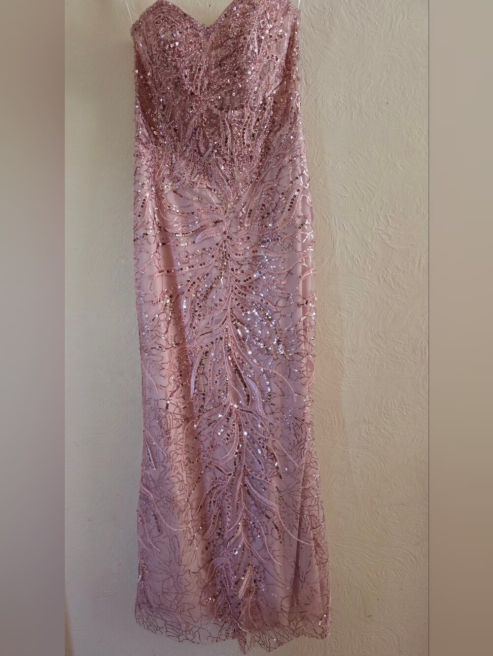 MAC DUGGAL, Pink Beaded Sequin Strapless Trumpet Gown, Size 4, MSRP $698 - Picture 8 of 10